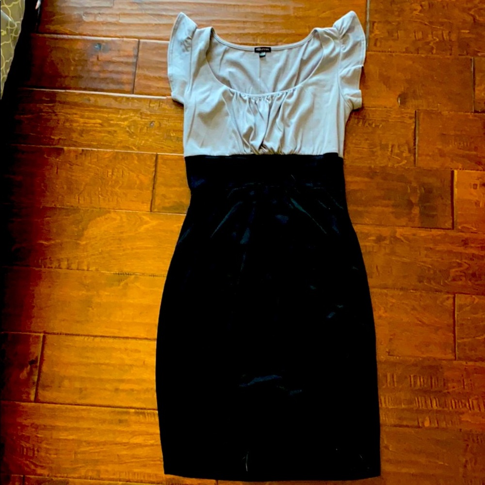 Grey and black dress